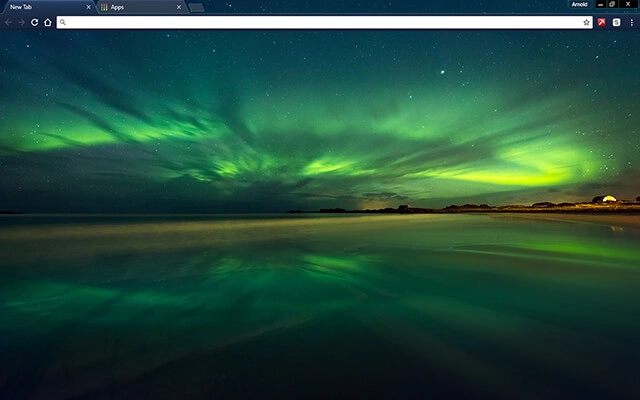 Amazing Northern Lights Chrome theme preview 1