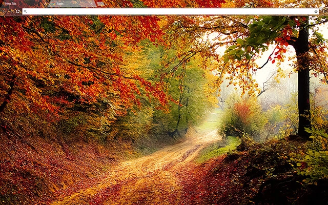 Autumn Road Theme For Google Chrome