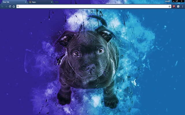 Blue Bull Terrier Theme For Google Chrome