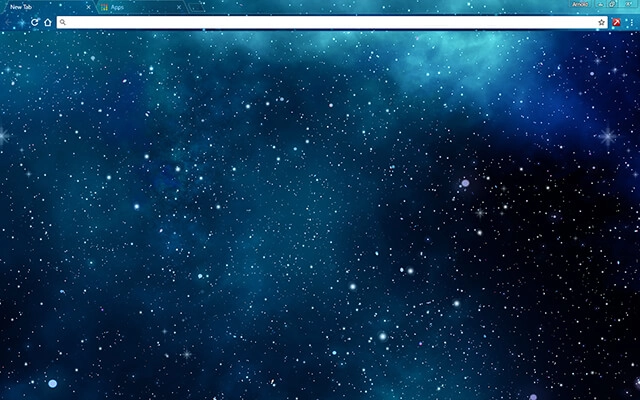 Blue Galaxy Stars Chrome theme preview 1