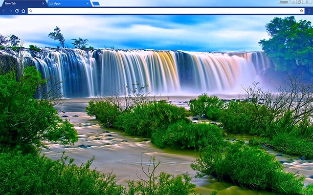 Blue Waterfall Theme For Google Chrome