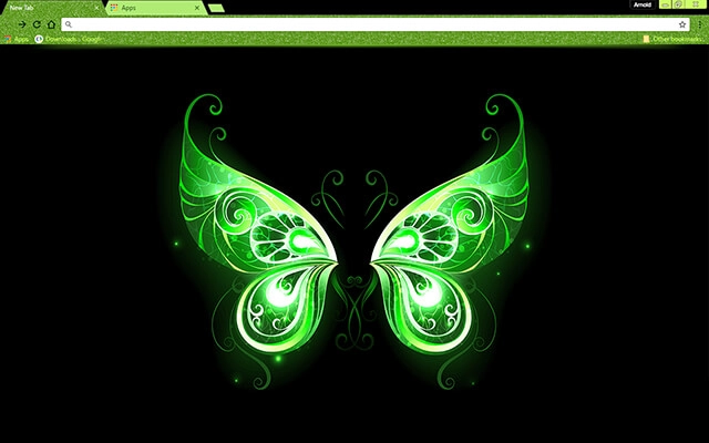 Green Fairy Wings Theme For Google Chrome