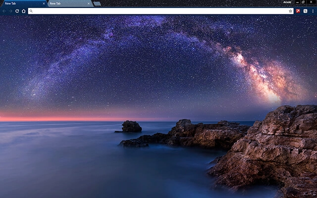 Milky Way Over The Sea Chrome theme preview 1