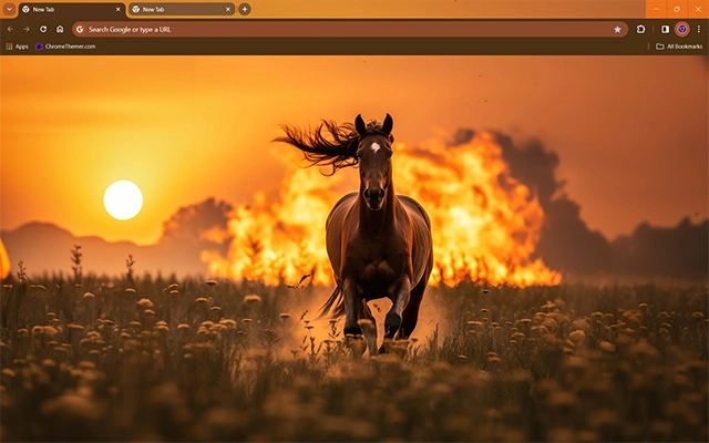 Running Horse Theme For Google Chrome