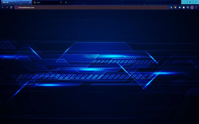 Techno Glitched Blue Chrome theme preview 1