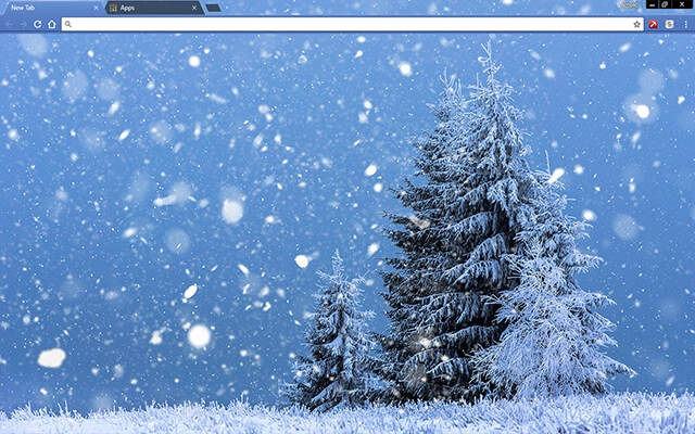 Winter Fir Tree Chrome theme preview 1